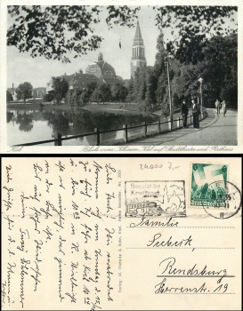 Kiel Stadttheater und Rathaus  o 13.11.36