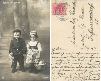 Kind in Uniform "Treue um Treue" Serienkarte 12832 o 8.7.1917