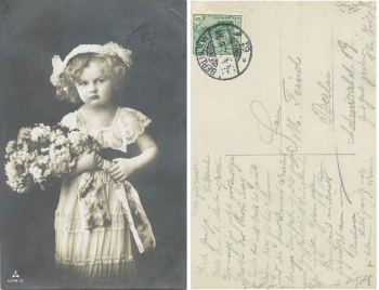 Kind mit Blumen Serienkarte 6376-3 o 4.4.1912