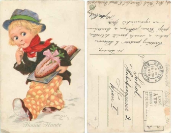 child with gallery artist card Herschu o 28.12.1925