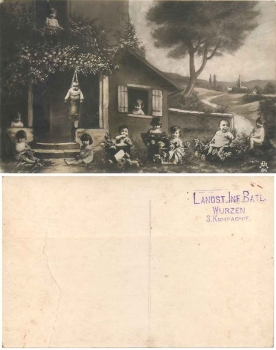 Kindergarten field post stamp Landsturm Inf. Batl. Wurzen 3rd company * around 1915