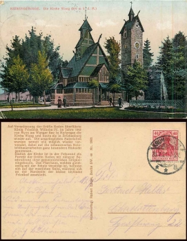 Kirche Wang Riesengebirge Kreis Hirschberg o 20.7.1921