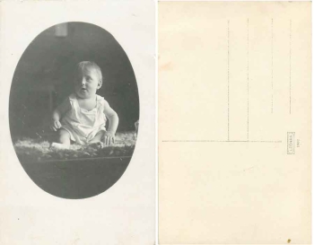 Infant real photo card * ca. 1920