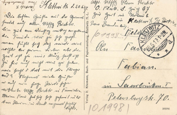 01998 Klettwitz Niederlausitz Costebrauerstrasse Jugendstilkarte o 1917