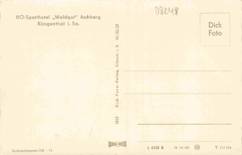 Klingenthal Sachsen HO Sporthotel Waldgut * 1956