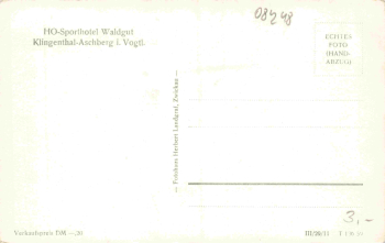 Klingenthal Sachsen HO Sporthotel Waldgut * 1959