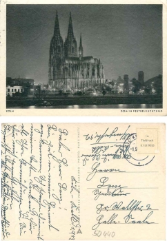 Köln Dom Festbeleuchtung o 1.9.1953