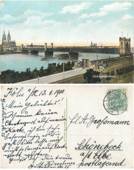Cologne railway bridge o January 13, 1911