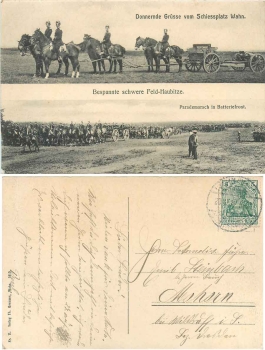 Koeln Wahn Schiessplatz Bespannte schwere Feld Haubitze Deutsches Heer o 30.4.1911