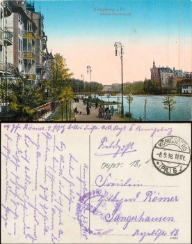 Königsberg Ostpreussen Schlossteichpromenade o 8.9.1918