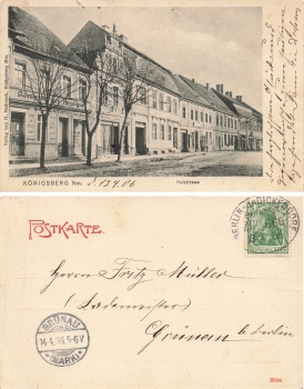 Koenigsberg Neumark Holzstrasse Chojna Bahnpost Berlin-Jaedickendorf Zug 660 13.4.1906