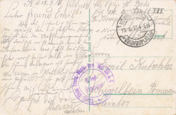 01936 Koenigsbrueck Truppenuebungsplatz Neues Lager Uebungsplatzstempel 1917