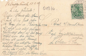 01936 Koenigsbrueck Truppenuebungsplatz Neues Lager Uebungsplatzstempel 1914