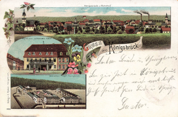 01936 Königsbrück Hotel Schwarzer Adler Litho o 1902