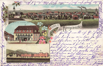 01936 Königsbrück Hotel Schwarzer Adler Litho  o 1898