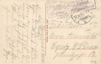 01936 Königsbrück Feldpoststempel Reservelazarett o 1915