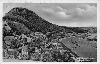 01824 Koenigstein with fortress Saxon Switzerland o 1934
