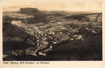 01824 Koenigstein with Lilienstein, Saxon Switzerland * around 1930