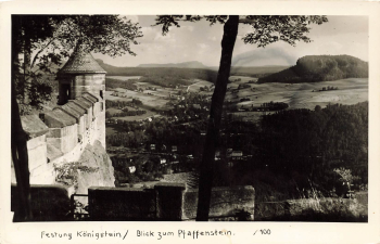 01824 Koenigstein Fortress with Pfaffenstein, Saxon Switzerland * 1956