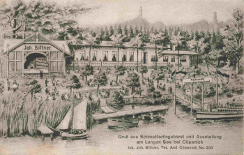 Köpenick, Berlin – Restaurant Schmetterlingshorst by the Lange See (lake) – original vintage picture postcard, c. 1908