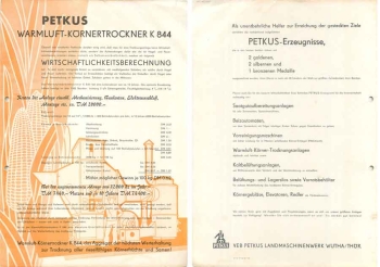 Körnertrockner K844 Landwirtschaft Prospekt A4 VEB Petkus Wutha 1960