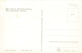 02763 Koitsche Hoernitz Company holiday home VEB Kraftverkehr Dresden * 1966