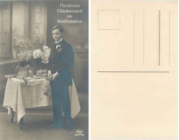 Konfirmation Glückwunsch Junge * ca. 1920