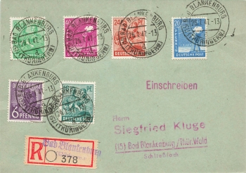 Control council issue on R card o Bad Blankenburg July 26, 1947