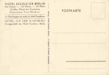 Hotel Excelsior, Berlin-Kreuzberg – Grand Hall, vintage postcard, c. 1940