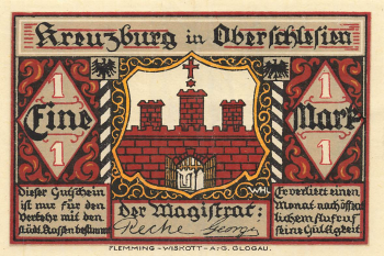 Kreuzburg Upper Silesia emergency banknote Kluczbork 1921