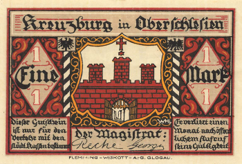 Kreuzburg Upper Silesia emergency banknote Kluczbork 1921