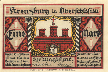 Kreuzburg Upper Silesia emergency banknote Kluczbork 1921