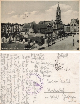 Kreuzburg Upper Silesia Town Hall Kluczbork Field Post Reserve Hospital Kreuzburg o 1942