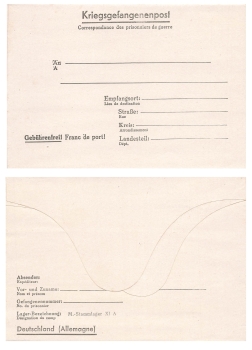 Prisoner of war mail reply letter around 1940 *