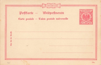 Krone Adler 10 Pfennig Reichspost Ganzsache Weltpostverein 1900