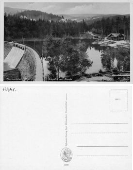 Krummhuebel Riesengebirge Schlesien Talsperre mit Baude Karpacz * 1941