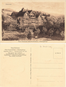 Krummhuebel Riesengebirge Schlesien Haus Edelweiss Karpacz * um 1920