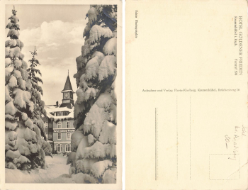 Krummhuebel Riesengebirge Schlesien Hotel goldener Frieden Karpacz * um 1930