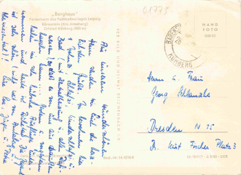 Kühberg Bärenstein Erzgebirge Ferienheim des Fachbuchverlages o 1960