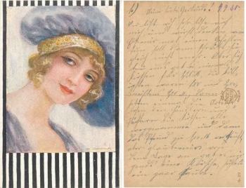 Dame mit Hut Künstlerkarte CE Godella 274 o 31.7.1920Dame mit Hut Künstlerkarte CE Godella 270 gebr. 1920Dame mit Hut Künstlerkarte CE Godella 272 gebr. 1920