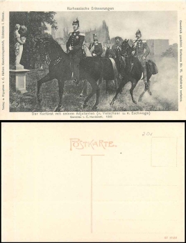 Elector of Hesse with his adjutants on horseback painting E. Handwerk * ​​ca. 1910