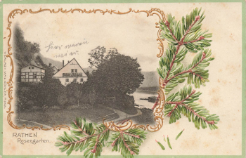 01824 Rathen Gasthaus Rosengarten Saxon Switzerland Embossed postcard o 1910
