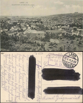 Lahr Schutterlindenberg Feldpost Inf. Reg. Nr. 171 o 13.04.1915