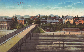 Landau Pfalz Eisenbahnbrücke gebr. 26.03.1919