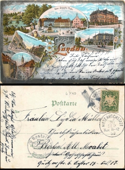 Landau Pfalz Farblitho o 30.9.1899