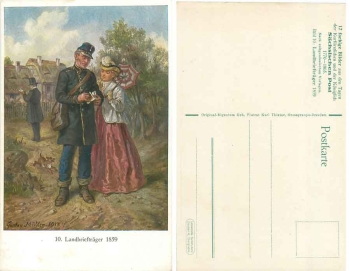 Country postman of the Saxon Post 1859 artist card Gustav Muller 1913