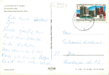 Landwüst Vogtland Ferienheim des Bezirkskrankenhaus Gera o 1982