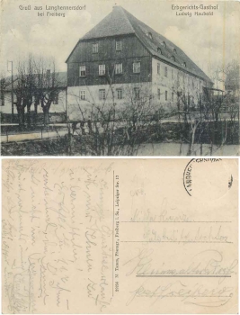 Langhennersdorf bei Freiberg Erbgerichts-Gasthof o ca. 1920