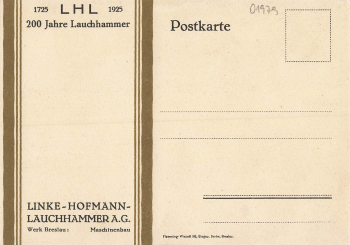 01979 Lauchhammer Linke-Hofmann A.G. 200 Jahre 1925 Künstlerkarte