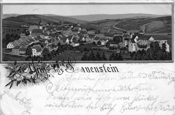 01778 Lauenstein Erzgebirge Gruss aus Litho o 1900